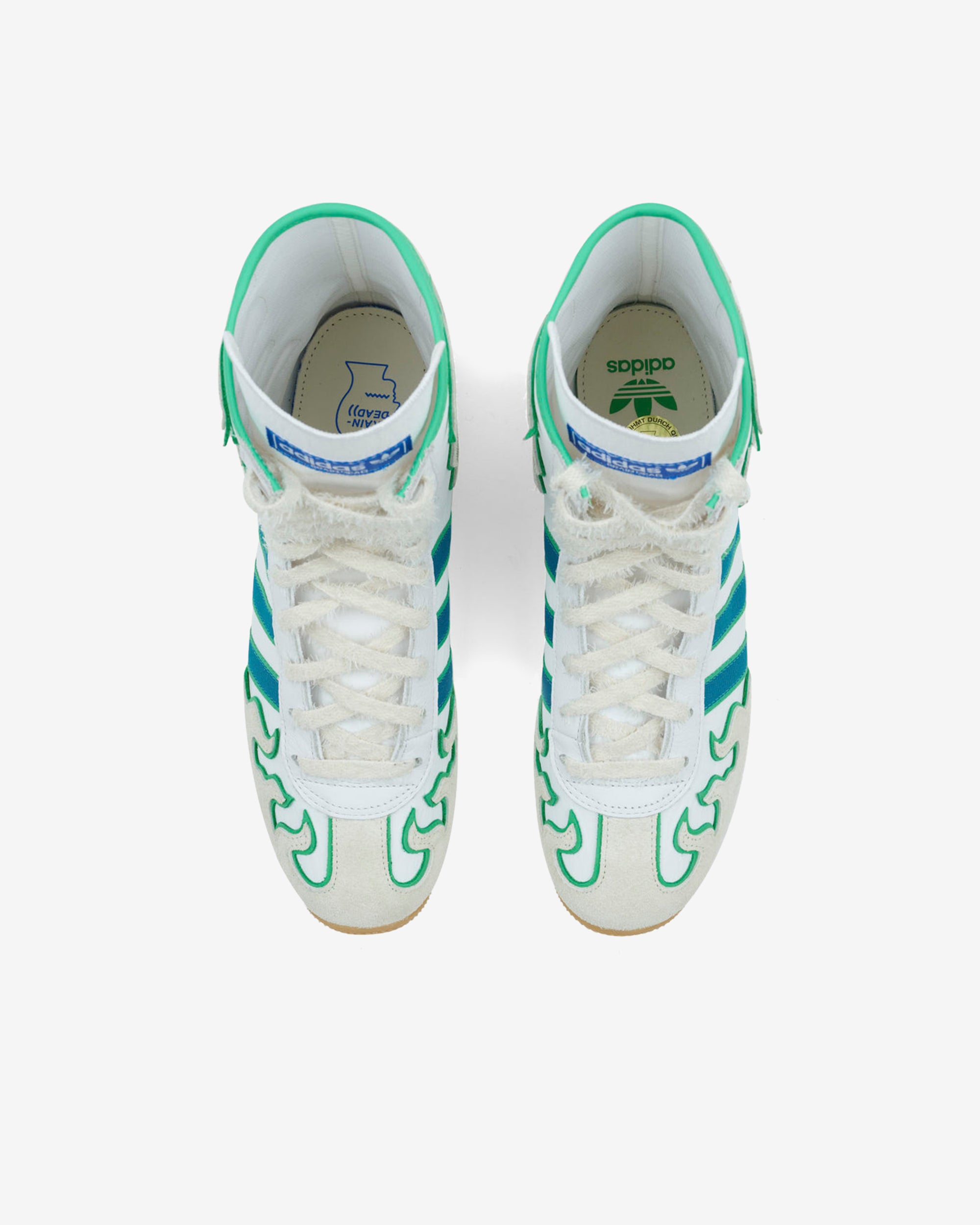 Brain Dead - Men's Adidas Japan Hi Sneakers - (White/Blue) view 5, Click to Zoom in