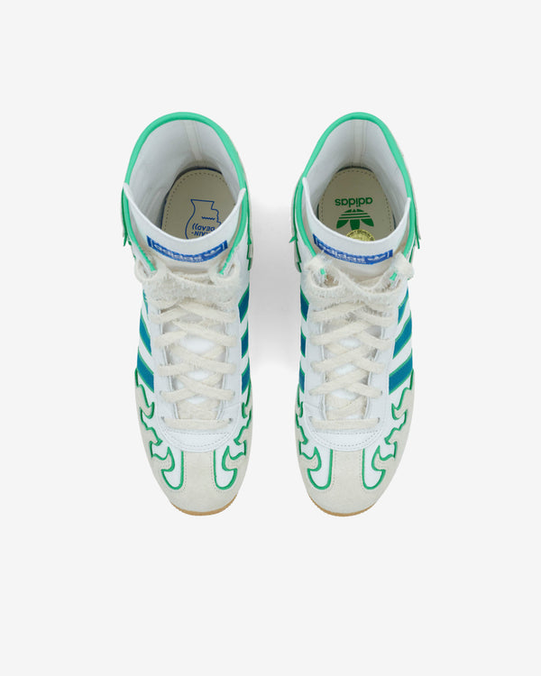 Brain Dead - Men's Adidas Japan Hi Sneakers - (White/Blue)