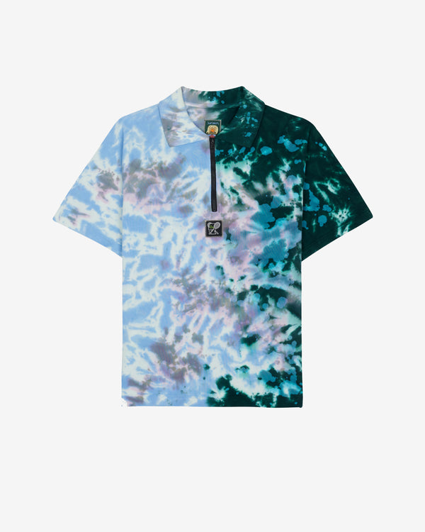 Brain Dead - Men's Dyed Short Sleeve Boxed Pique Polo - (Green Smoke)