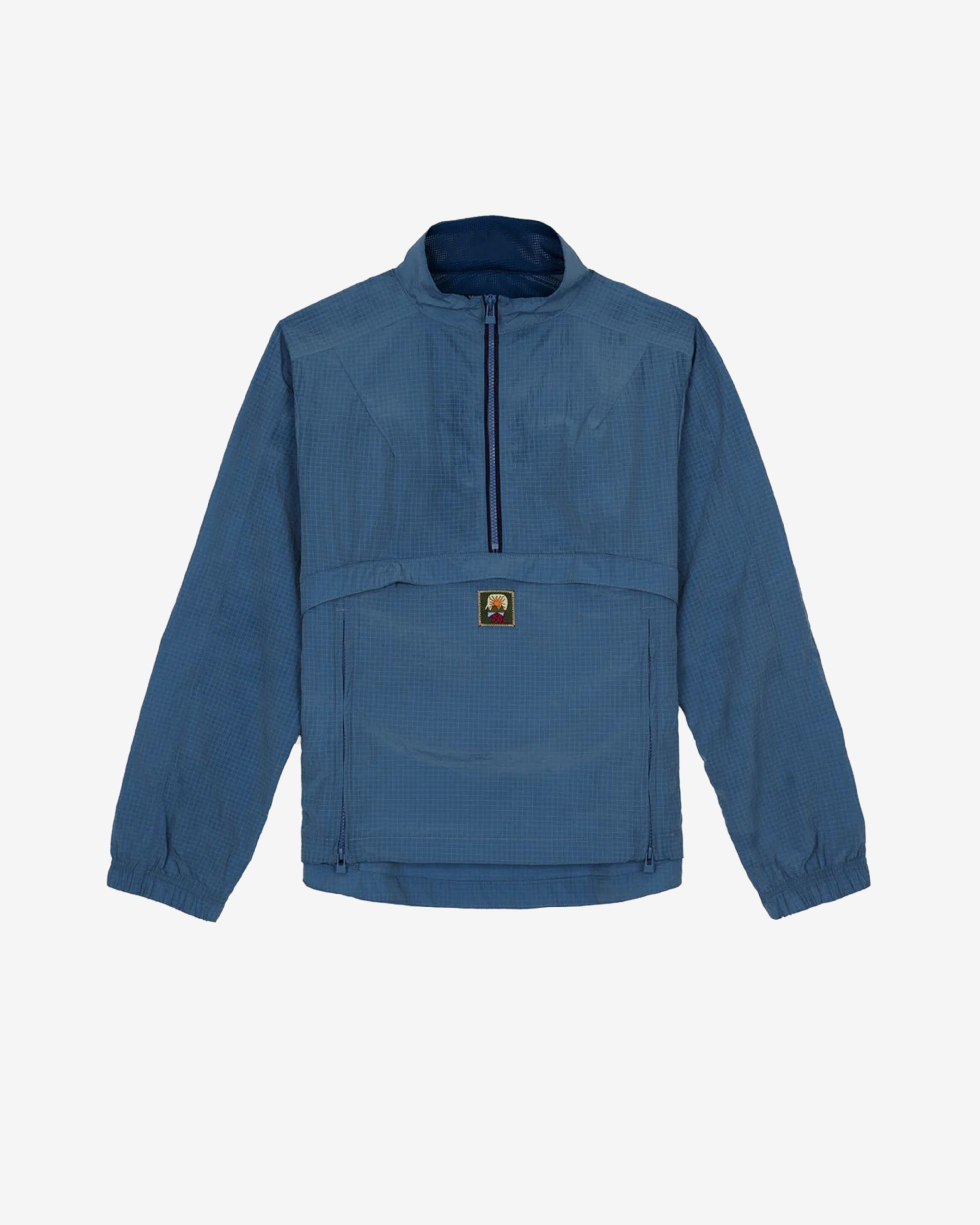 Brain Dead: Men's Tempo Zip Pullover (Slate Blue) | DSMNY E-SHOP