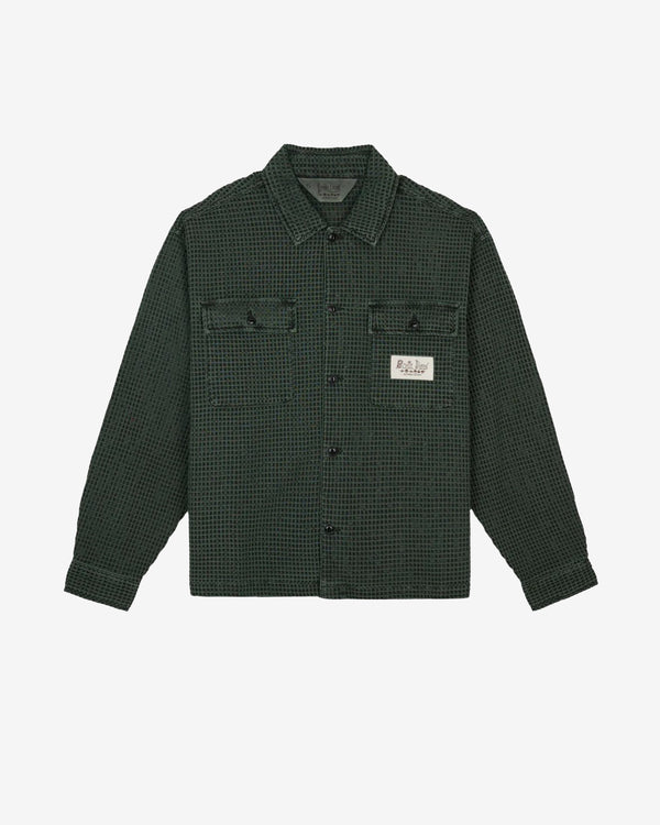 Brain Dead - Men's Waffle Button Front Shirt - (Dark Green)