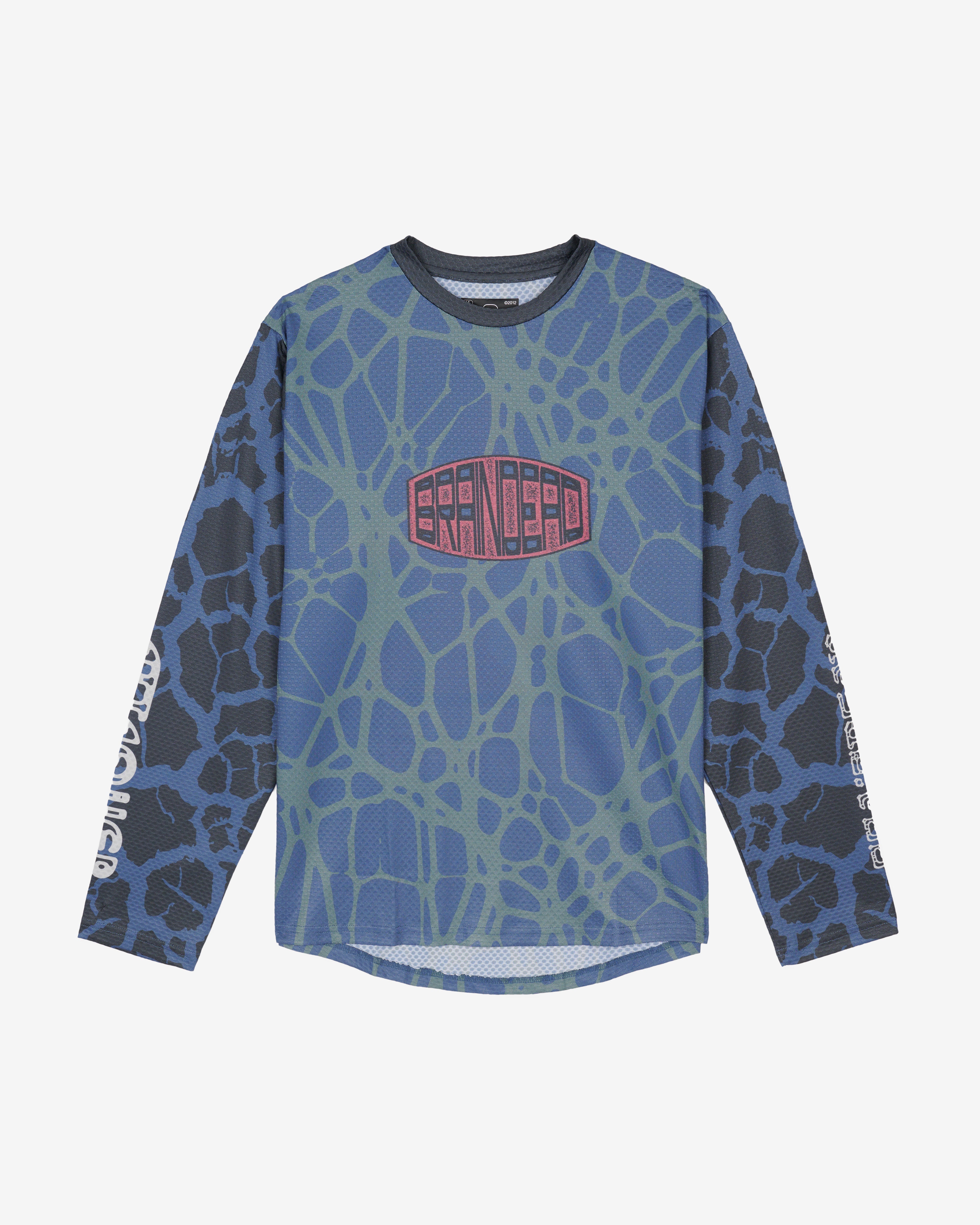 Brain Dead x Attaquer: Men's Long Sleeve Tech T-Shirt (Blue