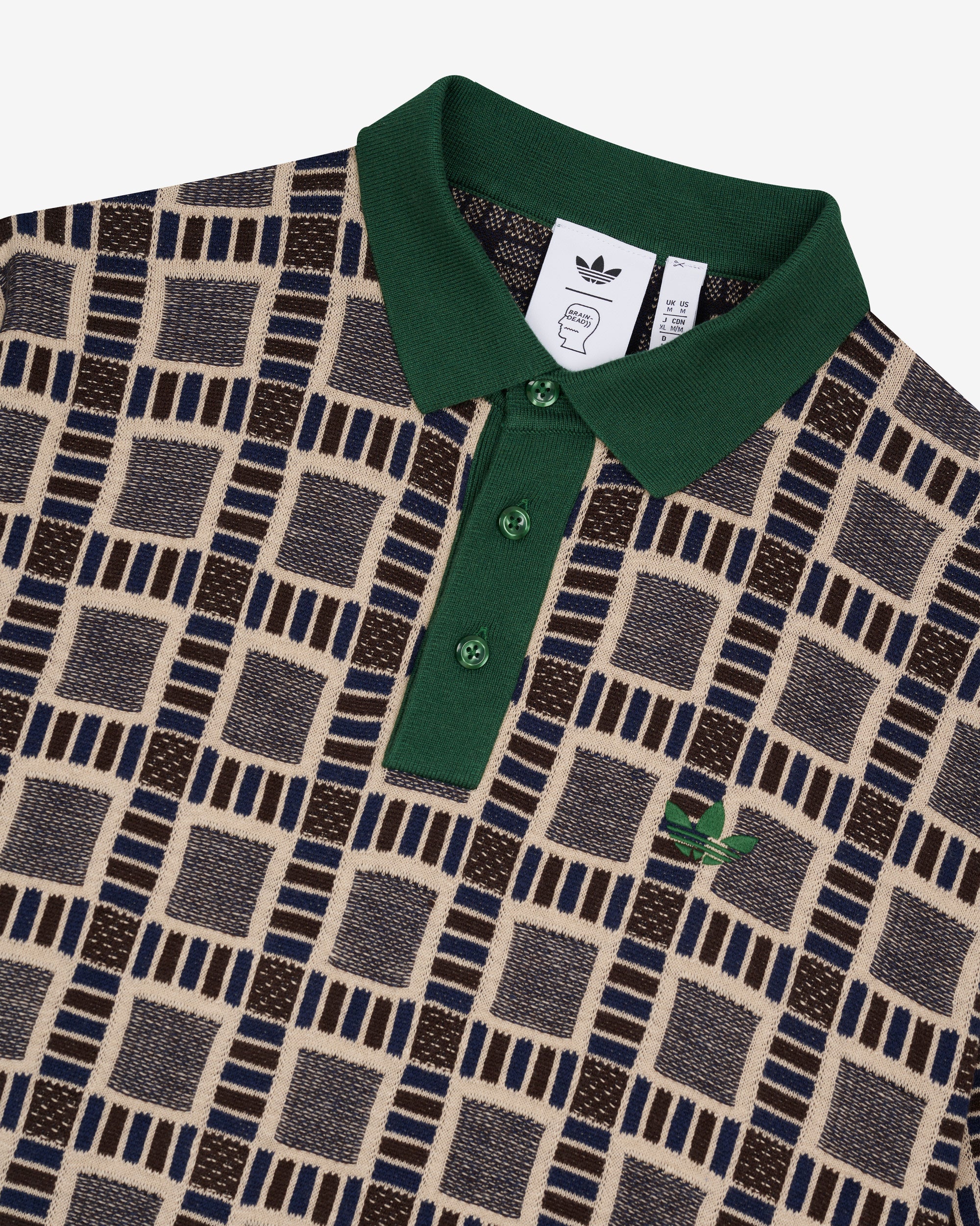 Brain Dead x Adidas - Men's Polo Shirt - (Brown/Multi) view 3, Click to Zoom in