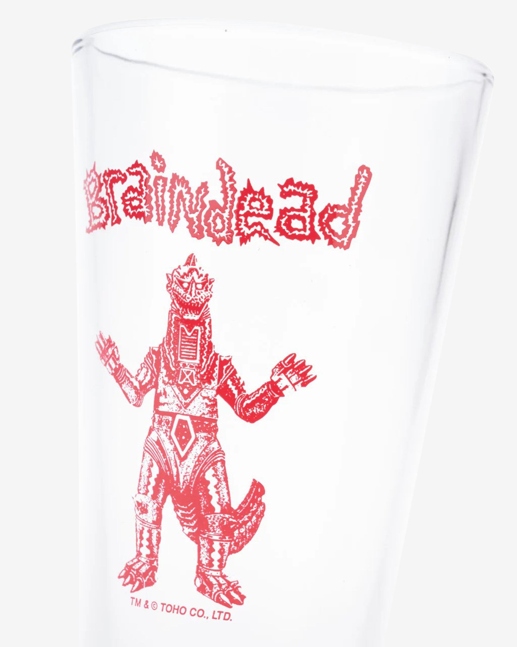 Brain Dead - Godzilla Mechagodzilla Pint Glass - (Clear) view 3, Click to Zoom in