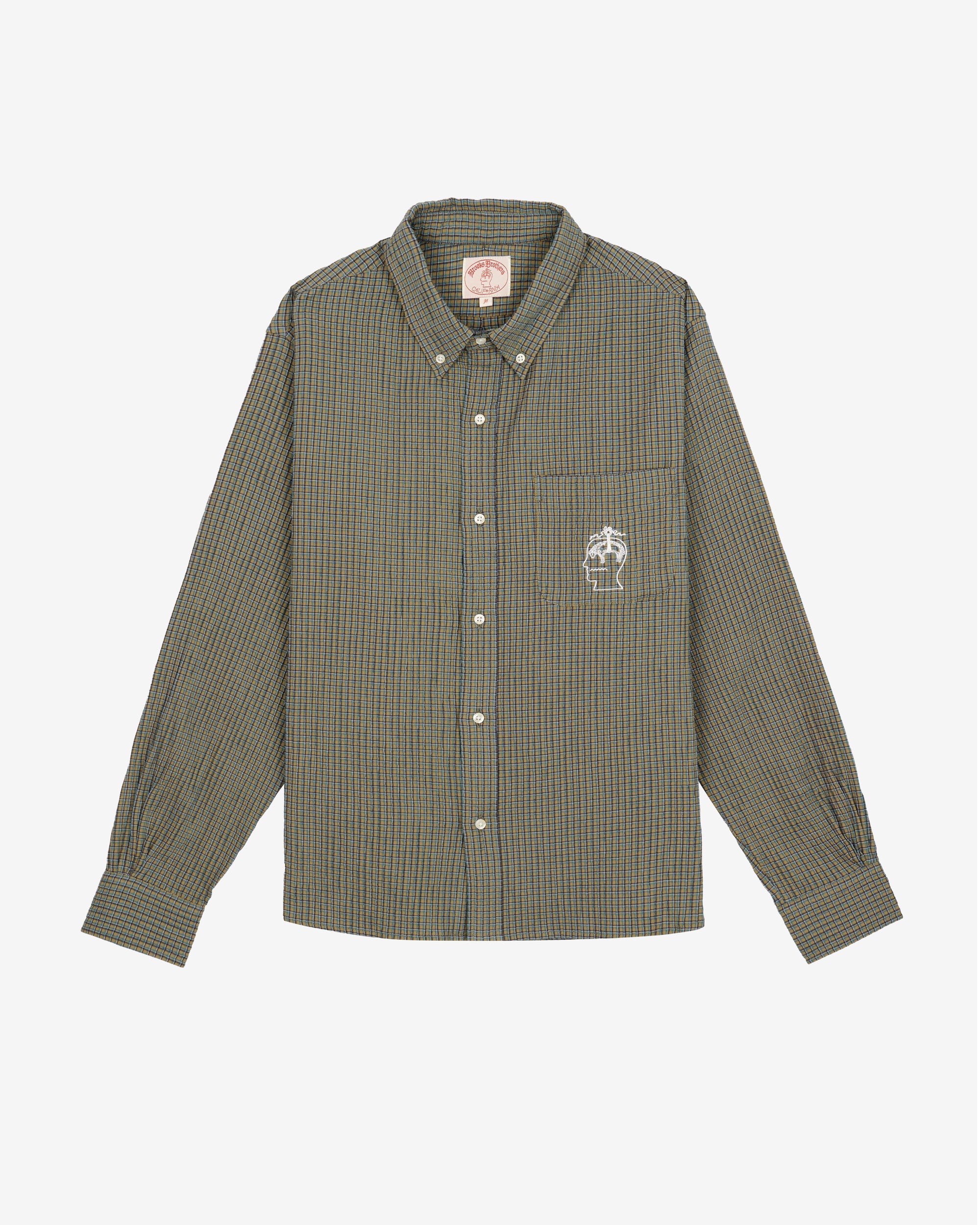 Brain Dead - Men's Brooks Brothers California Check Oxford Button Up Shirt - (Green) view 1, Click to Zoom in