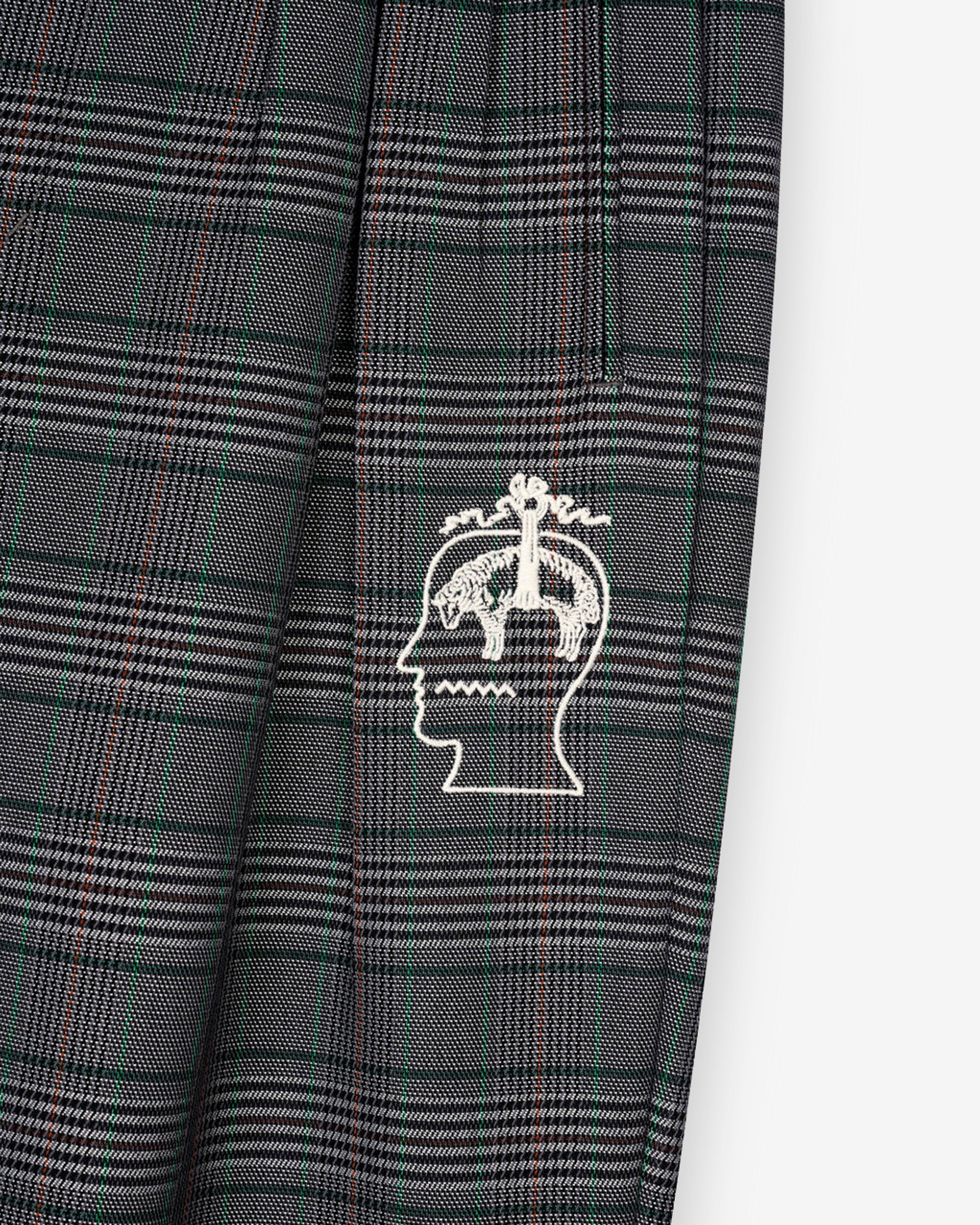 Brain Dead - Brooks Brothers Men's California Glen Check Pleated Trousers - (Grey) view 2, Click to Zoom in