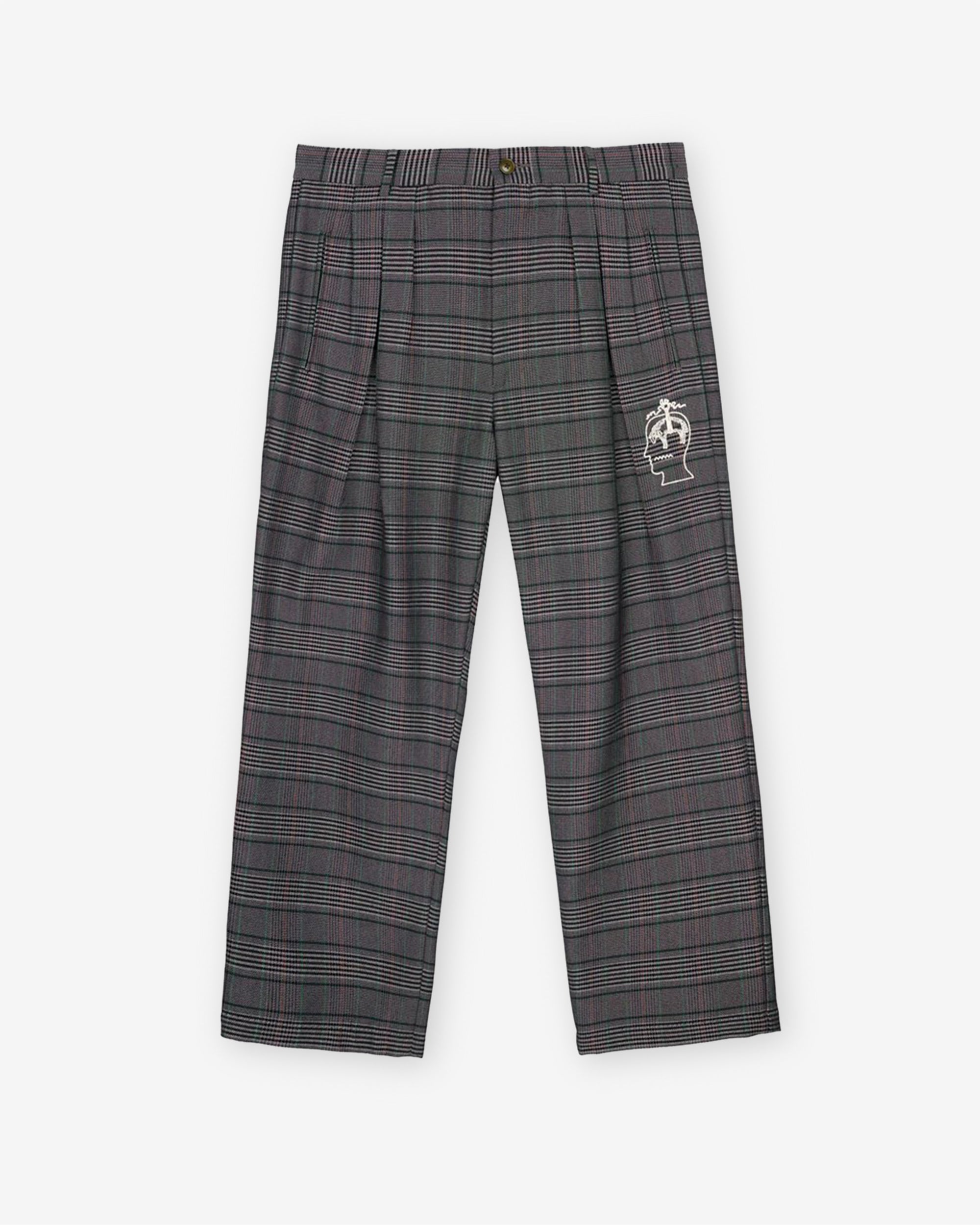 Brain Dead - Brooks Brothers Men's California Glen Check Pleated Trousers - (Grey) view 1, Click to Zoom in