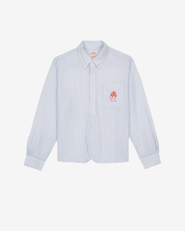 Brain Dead - Brooks Brothers Men's California Half Placket Oxford Button Up - (Ice)