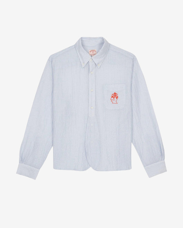 Brain Dead - Brooks Brothers Men's California Half Placket Oxford Button Up - (Ice)