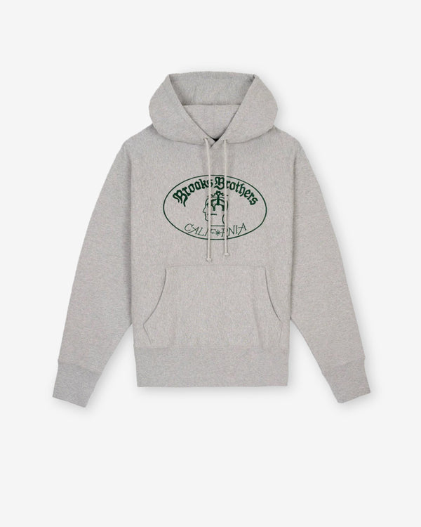 Brain Dead - Brooks Brothers Men's California Logo Hoodie - (Heather Grey)