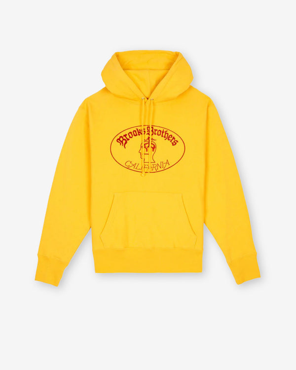 Brain Dead - Brooks Brothers Men's California Logo Hoodie - (Yellow)