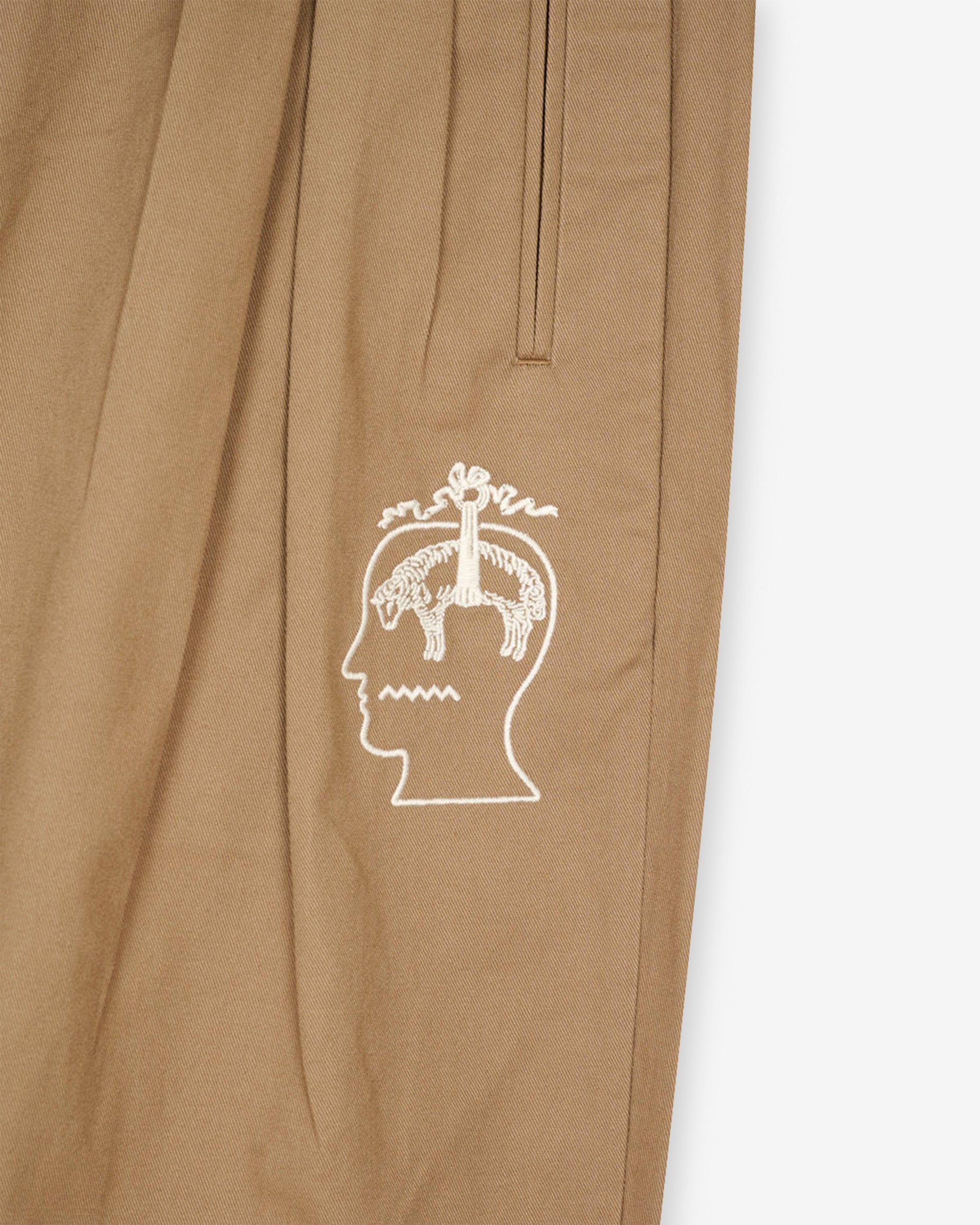 Brain Dead - Brooks Brothers Men's California Pleated Chino Trousers - (Desert) view 3, Click to Zoom in