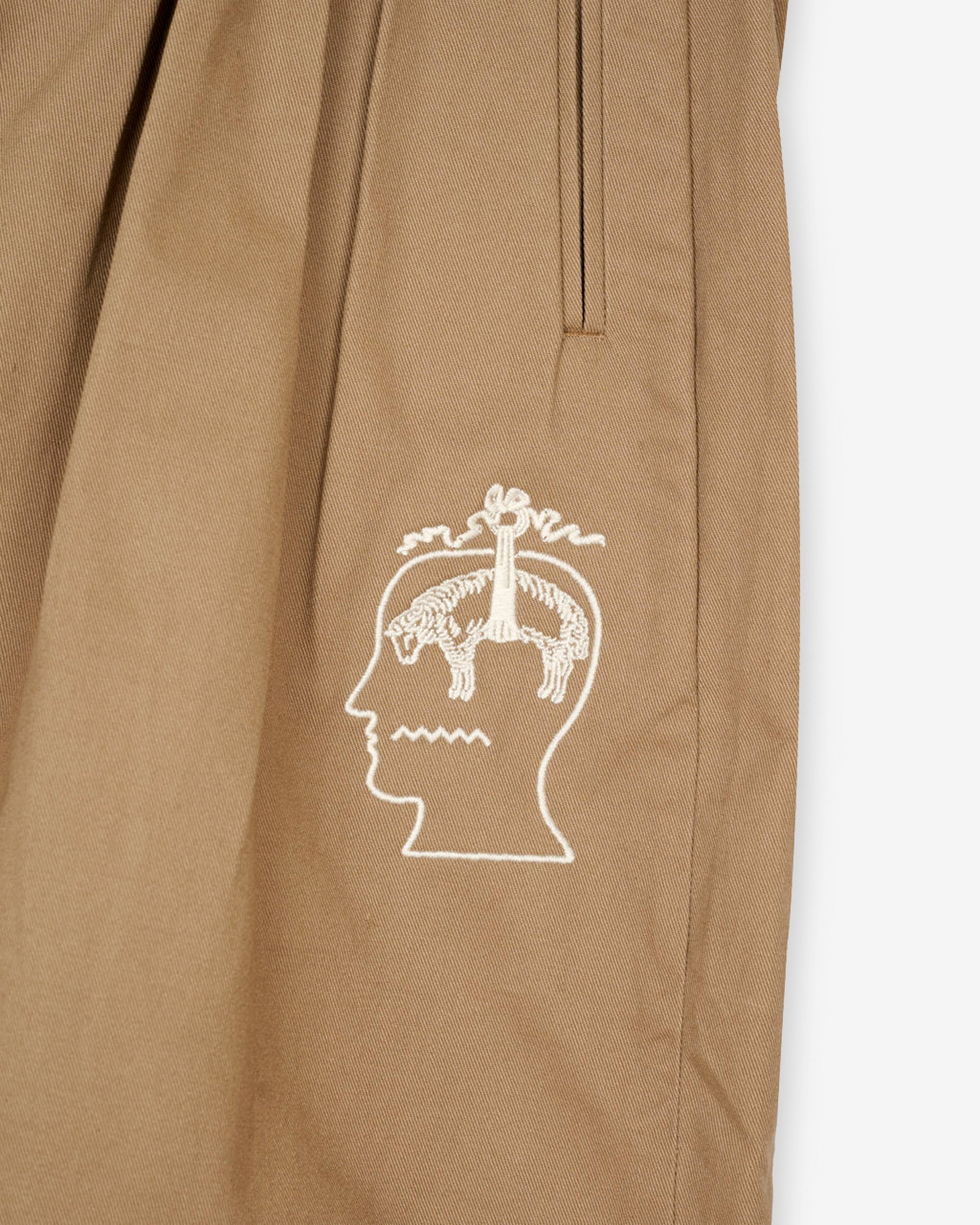 Brain Dead - Brooks Brothers Men's California Pleated Chino Shorts - (Desert) view 3, Click to Zoom in