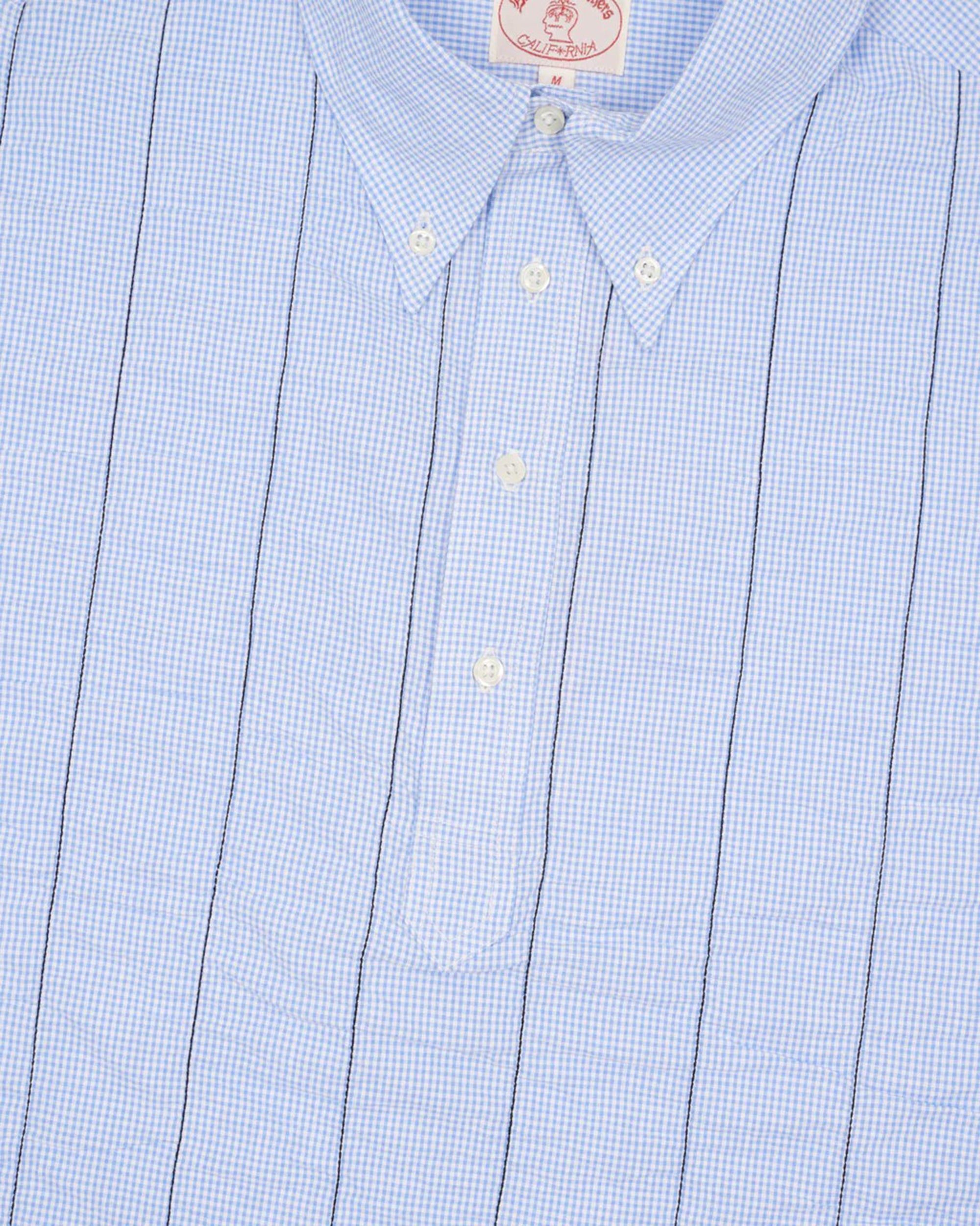 Brain Dead - Brooks Brothers Men's California Puckered Short Sleeve Pullover Shirt - (Light Blue) view 3, Click to Zoom in