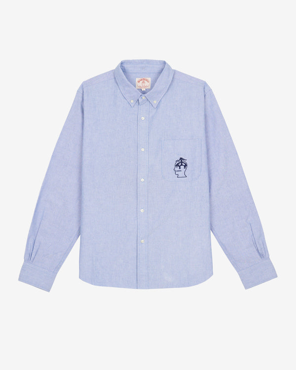 Brain Dead - Men's Brooks Brothers California Selvedge Oxford Button Up - (Blue)