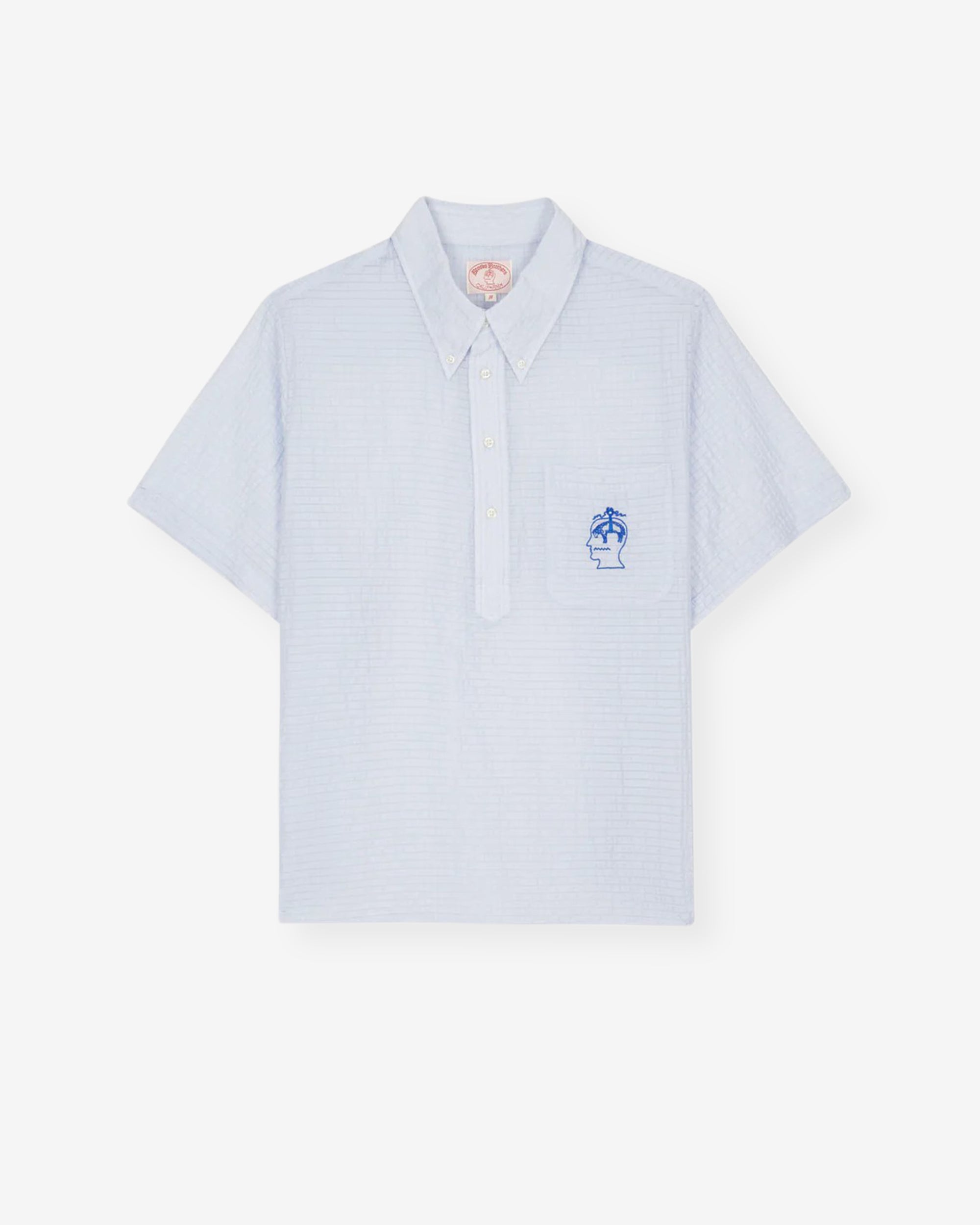 Brain Dead - Brooks Brothers Men's California Short Sleeve Pullover Shirt - (Ice) view 1, Click to Zoom in