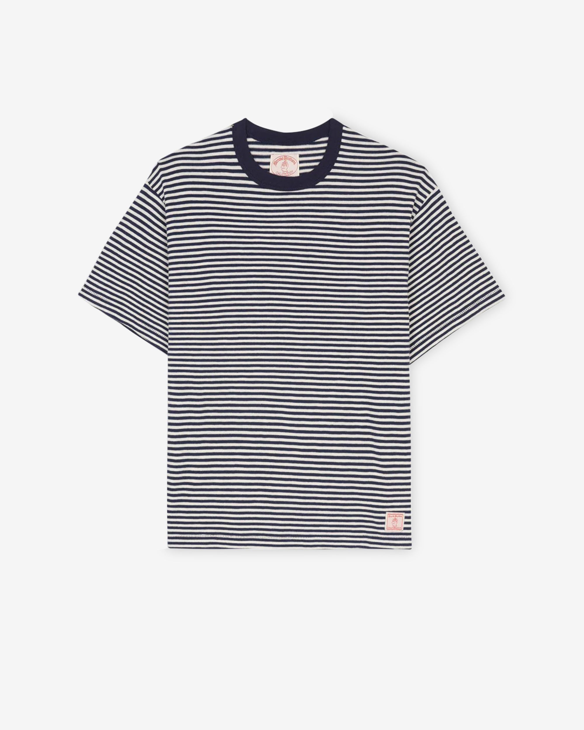 Brain Dead - Brooks Brothers Men's California Loose Knit Striped T-Shirt - (Navy) view 1, Click to Zoom in
