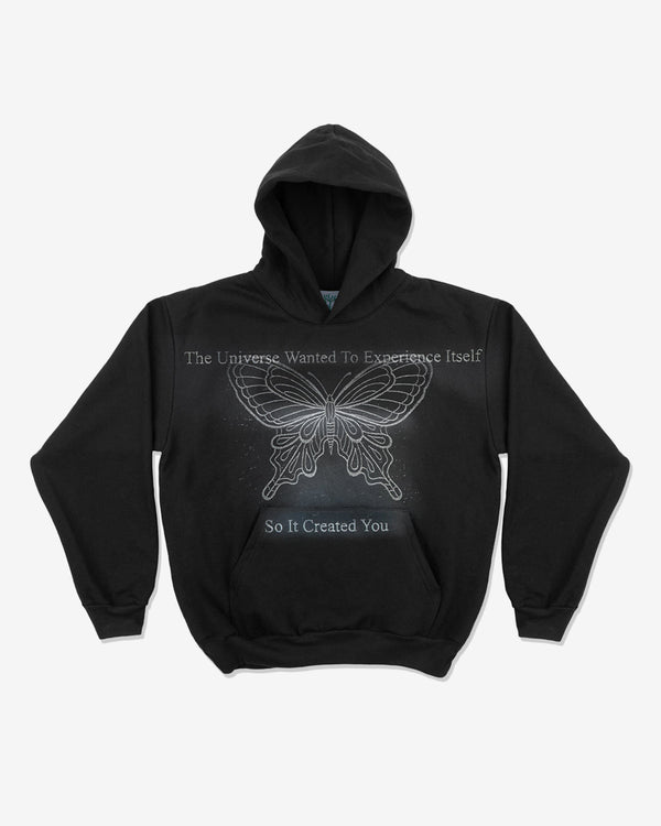 Online Ceramics - Men's Faded Butterfly Hoodie - (Black)