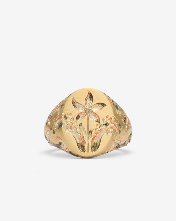 Castro - Bauhinia Signet Ring - (Yellow Gold)