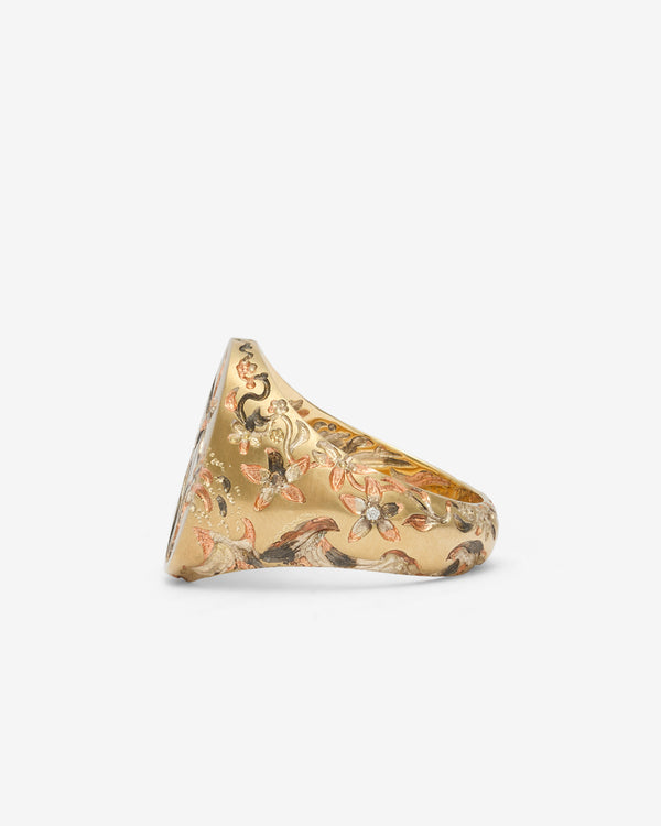 Castro - Bauhinia Signet Ring - (Yellow Gold)