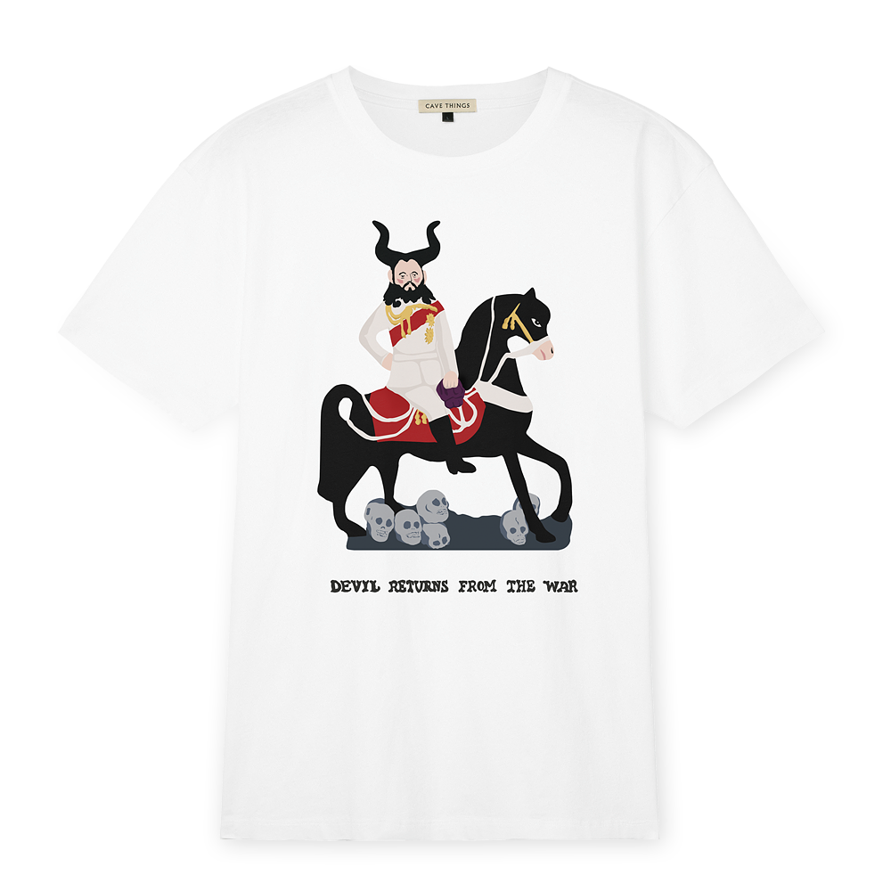 Cave Things - Devil Returns From War T-Shirt - (White) view 1