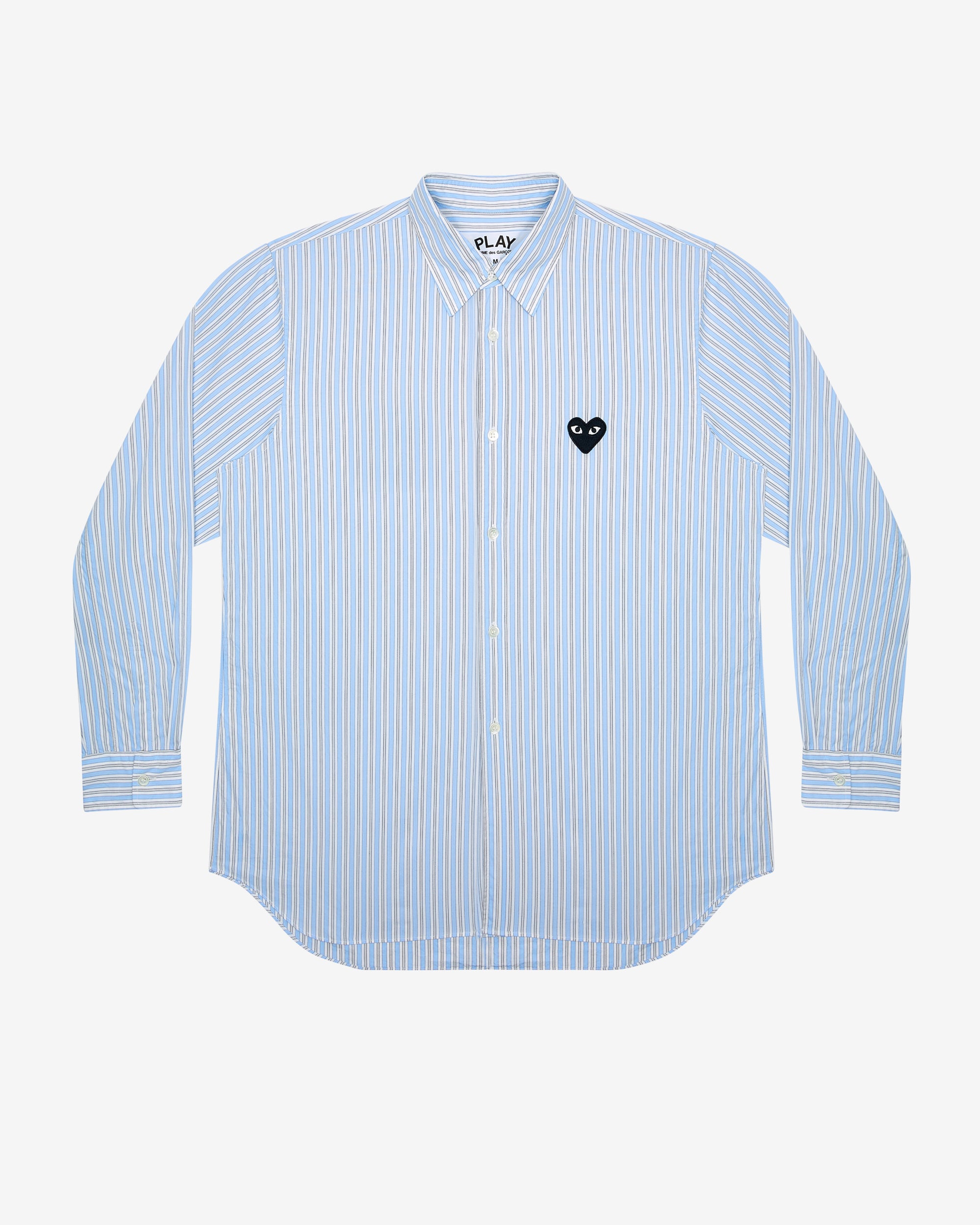 Play Comme des Garons: Striped Shirt (Light Blue/White/Black) | DSMNY E-SHOP Play Comme des Garons: Striped Shirt (Light Blue/White/Black) | DSMNY E-SHOP