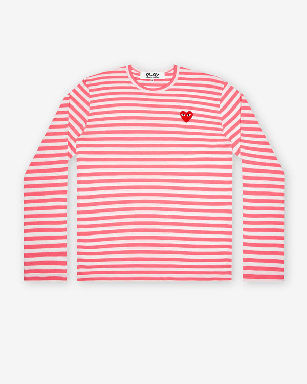 Play Comme des Garçons - Bright Striped Long Sleeve T-Shirt - (Pink)