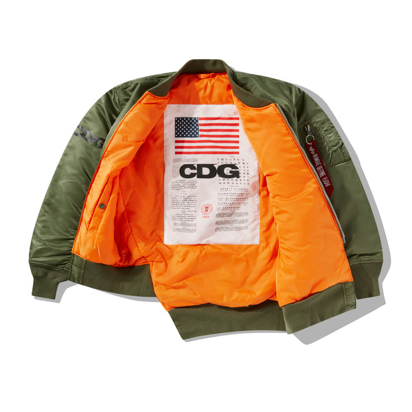CDG - Alpha Industries Reversible Bias MA-1 Jacket - (Olive)