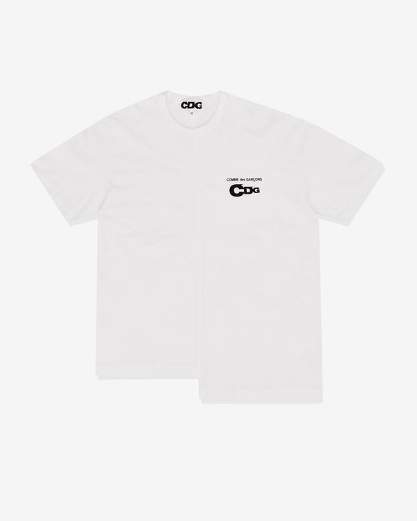 CDG - Men's Asymmetric Split T-Shirt - (White)