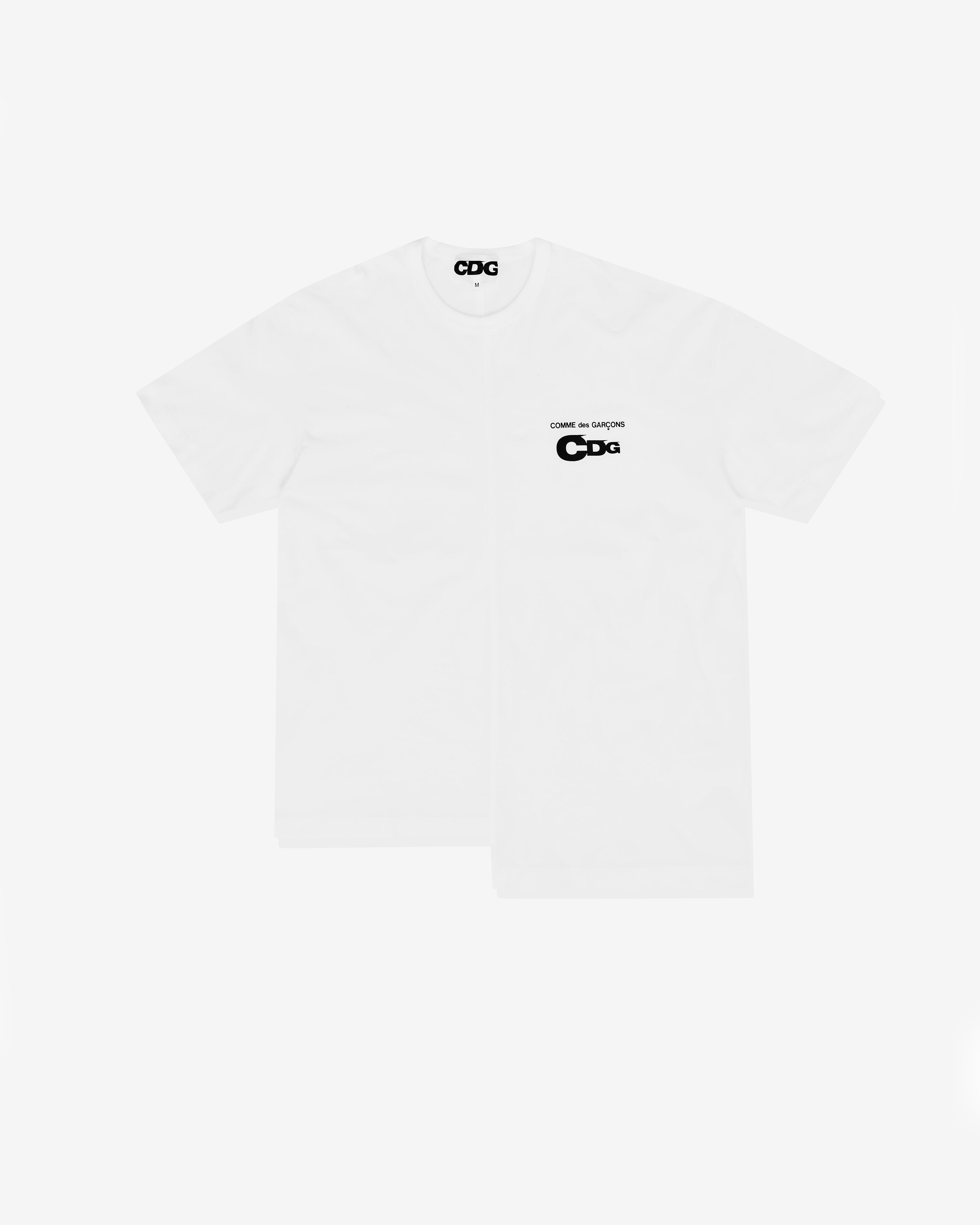 CDG: Men's Asymmetric Split T-Shirt (White) | DSMNY E-SHOP