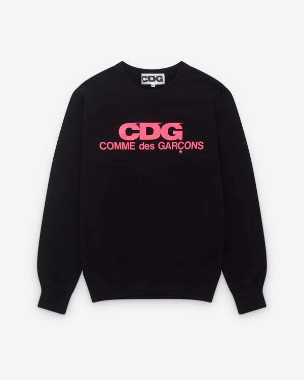 CDG - Pink Logo Sweatshirt - (Black)