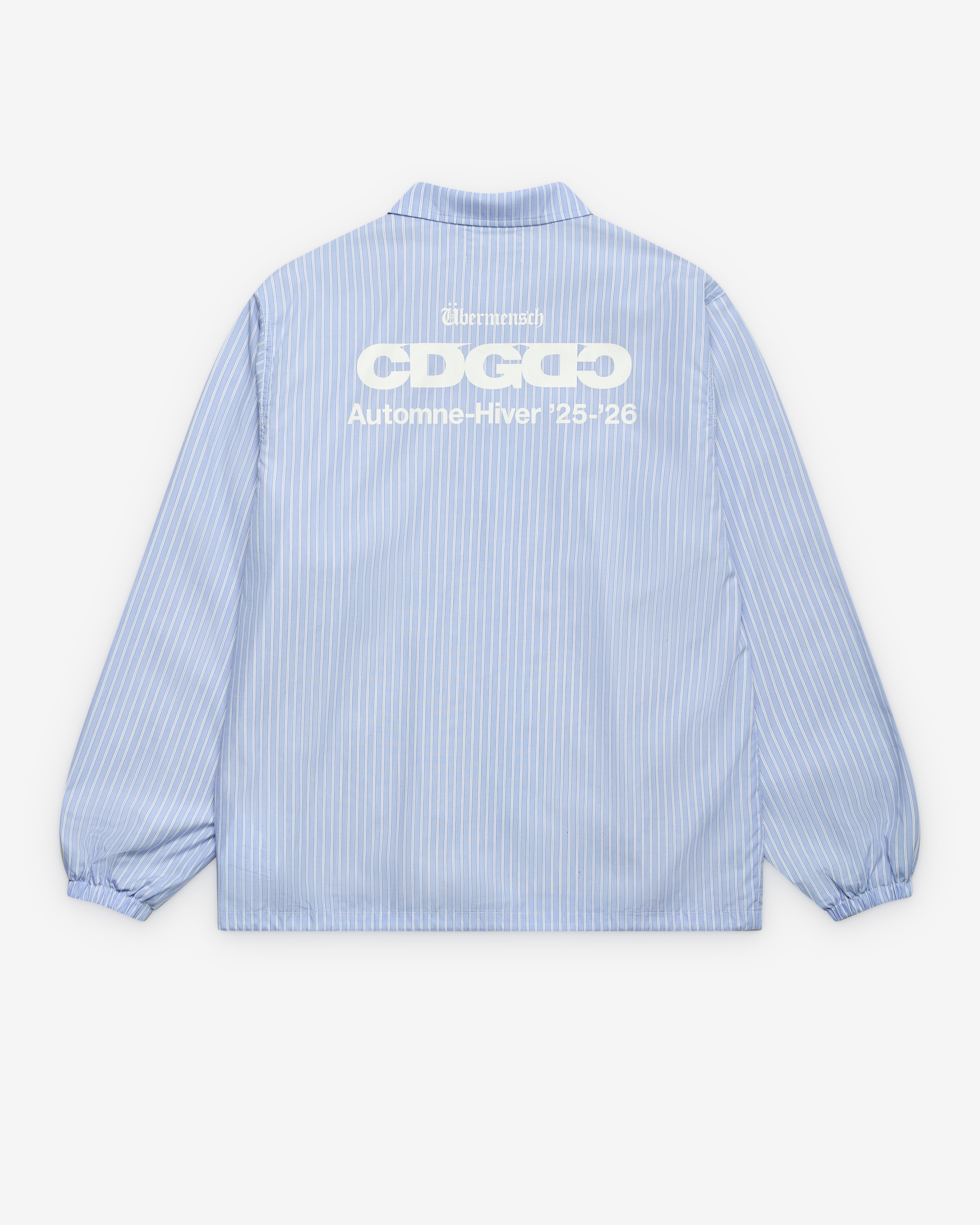 CDG: G-DRAGON Übermensch Striped Over Shirt (Blue) | DSMNY E-SHOP
