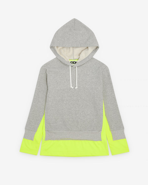 CDG - Fluorescent Layered Hoodie - (Yellow/Grey)