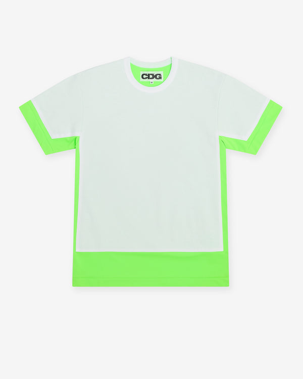 CDG - Fluorescent Layered T-Shirt - (Green/White)