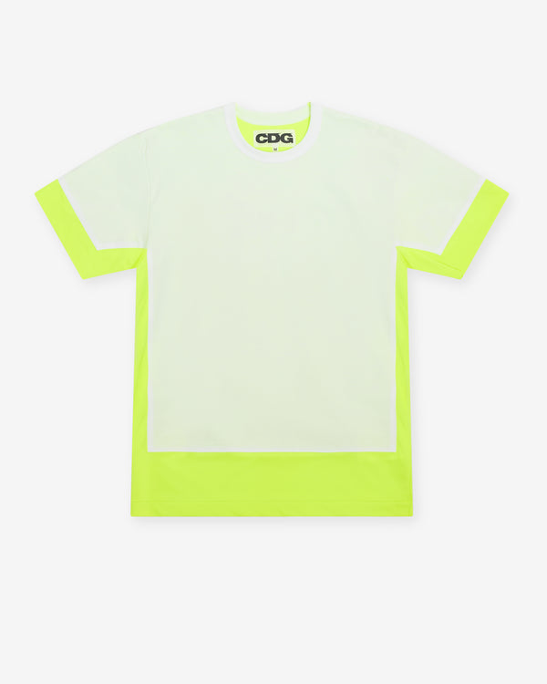 CDG - Fluorescent Layered T-Shirt - (Yellow/White)