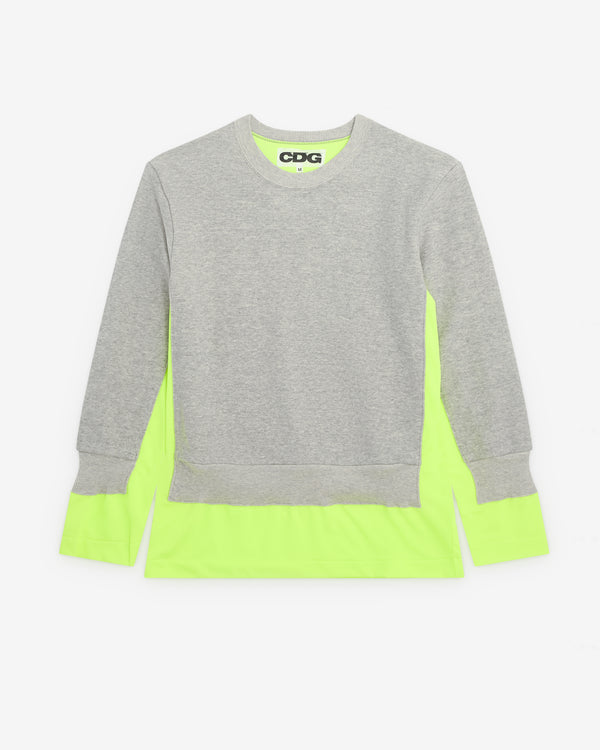 CDG - Fluorescent Layered Sweatshirt - (Yellow/Grey)