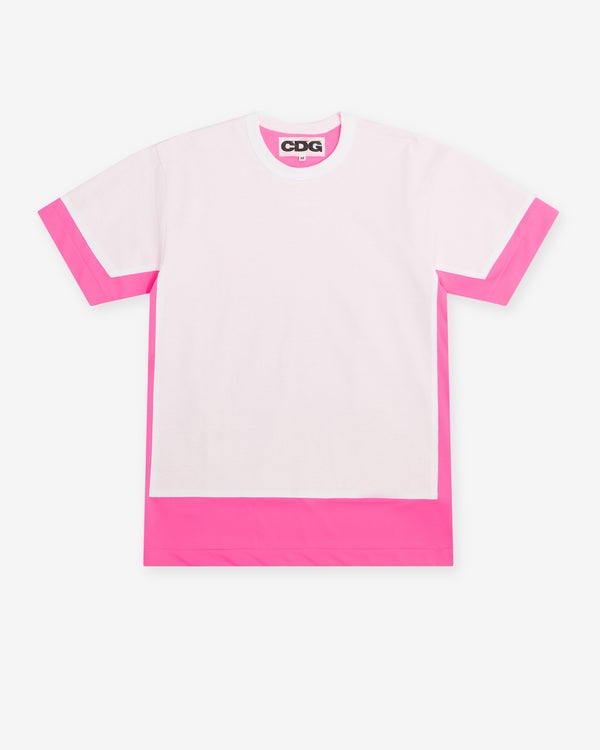 CDG - Fluorescent Layered T-Shirt - (Pink/White)