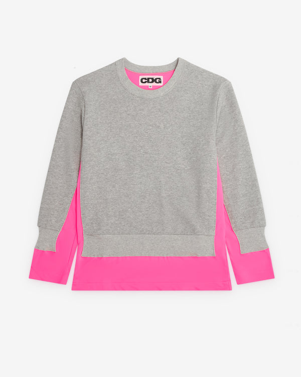 CDG - Fluorescent Layered Sweatshirt - (Pink/Grey)