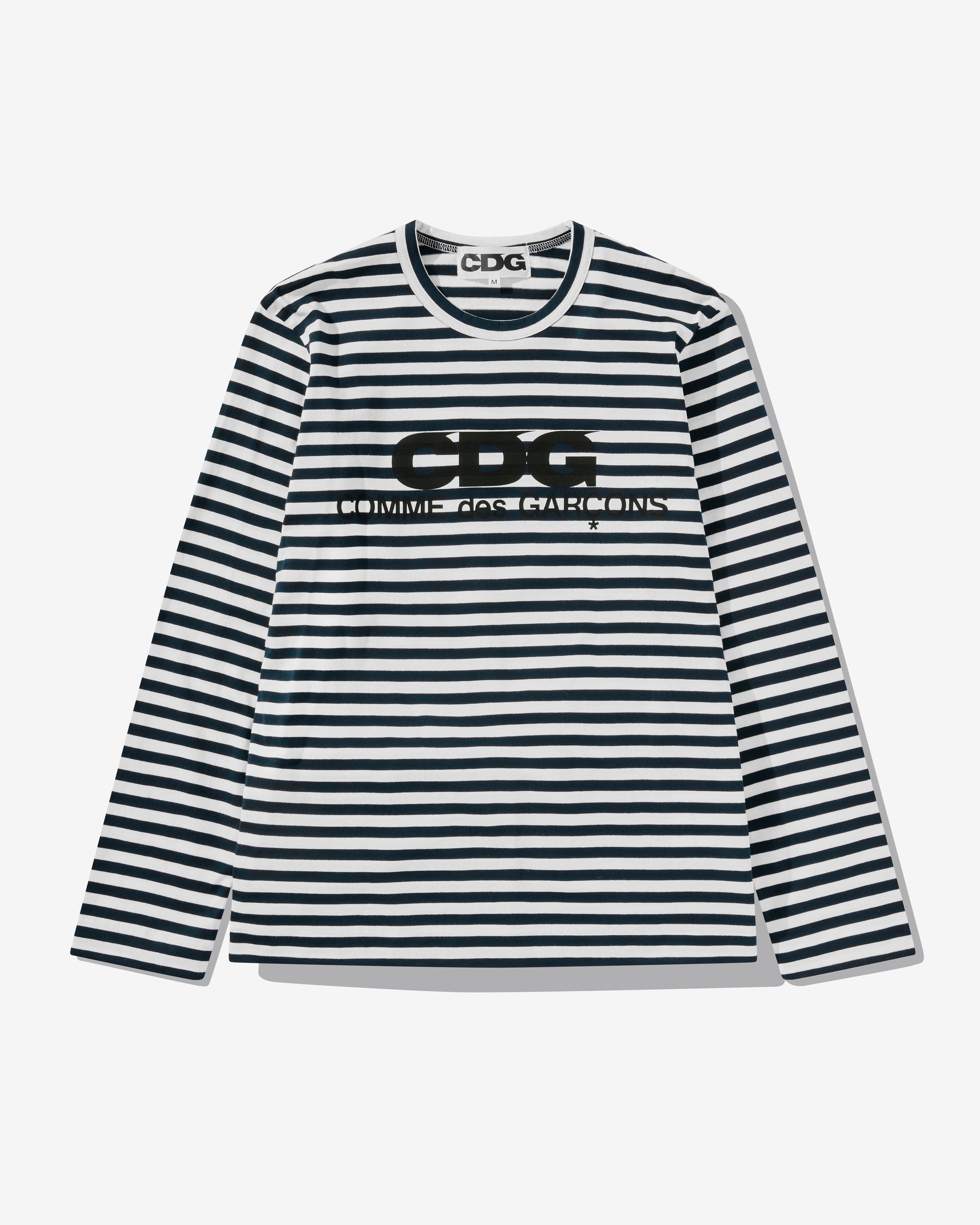 WOMEN'S CDG NAVY BLUE/WHITE sold STRIPES LONG SLEEVE TEE