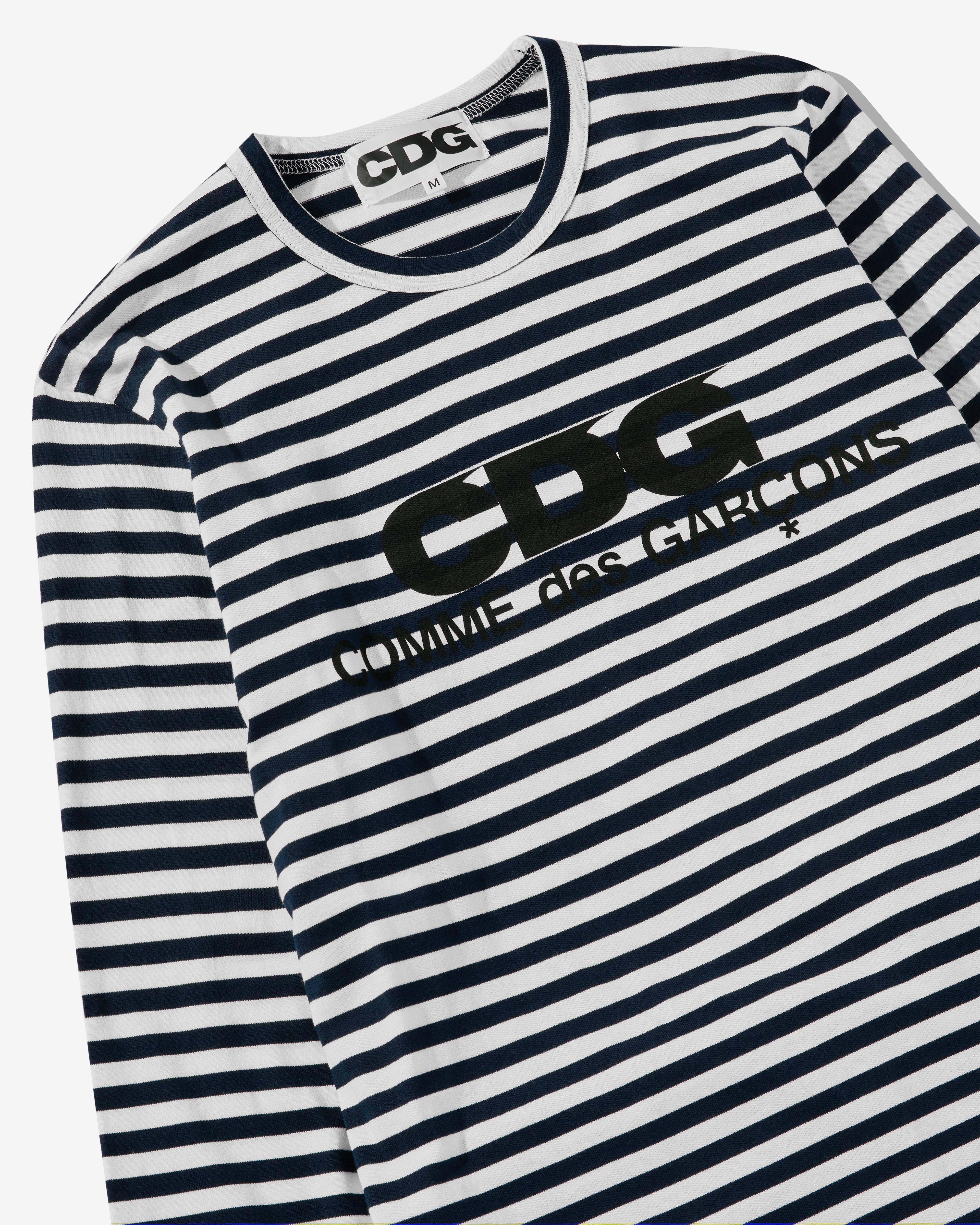 WOMEN'S CDG NAVY sold BLUE/WHITE STRIPES LONG SLEEVE TEE