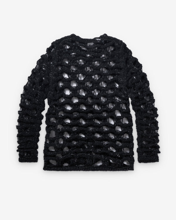 Black Comme des Garçons - Cut Out Mesh Sweater - (Black)