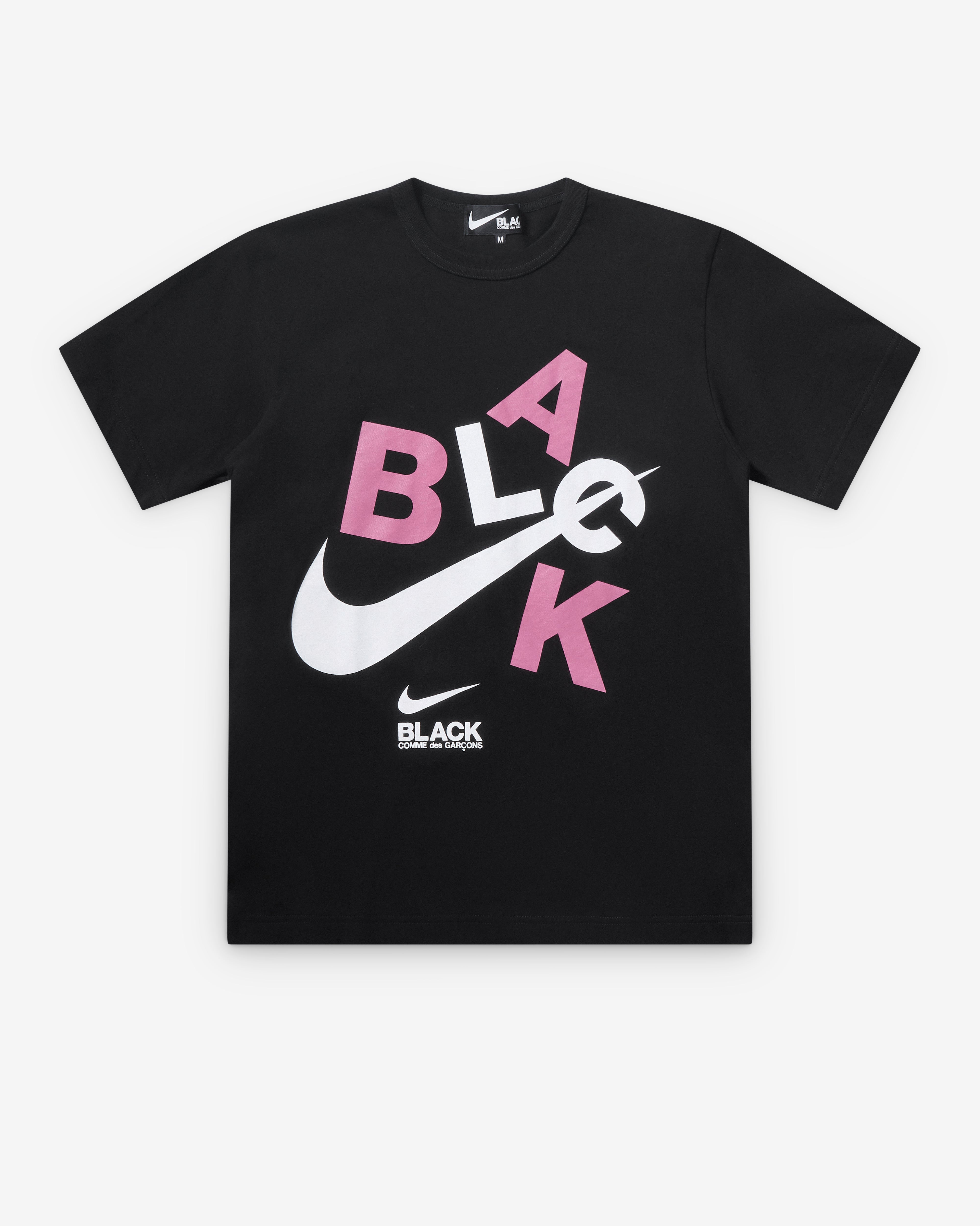 Black Comme des Garçons: Nike Stacked Logo T-Shirt (Black) | DSMNY