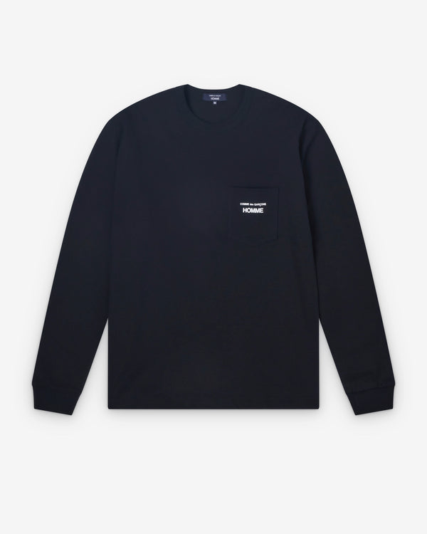 CDG Homme - Men's Long Sleeve Logo T-Shirt - (Black)