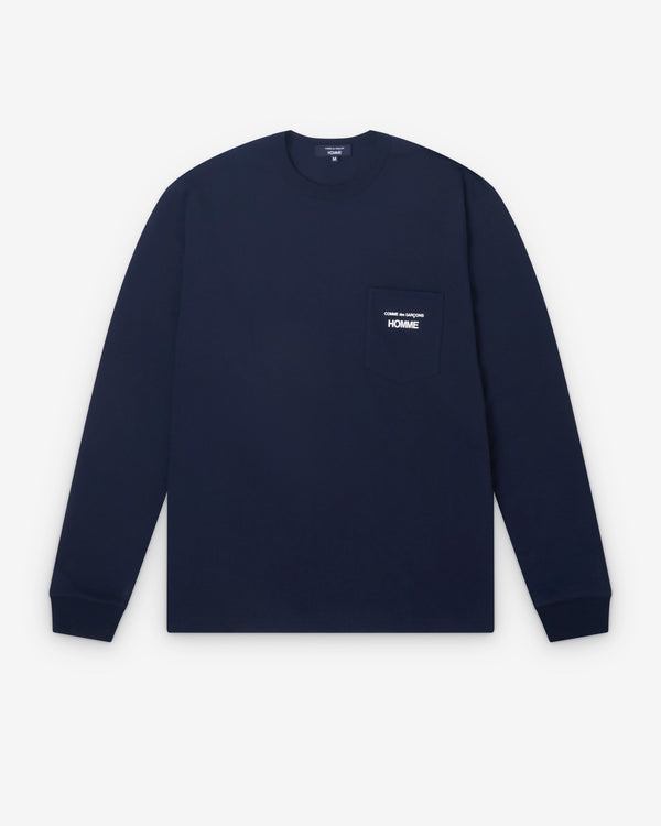 CDG Homme - Men's Long Sleeve Logo T-Shirt - (Navy)