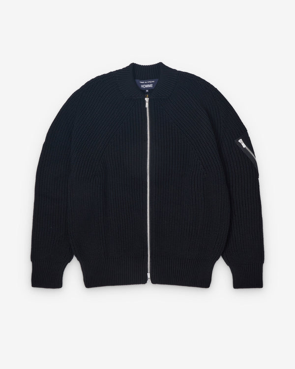 CDG Homme - Men's Waffle Knit Cardigan - (Black)
