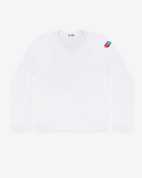 Play Comme des Garçons - Invader Cotton Long Sleeve T-Shirt - (White)