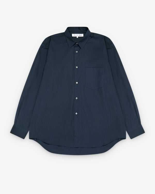 comme de garcons dress shirt Distressed Seam Detail in Black SVRN chest patch pocket MEN'S SHIRT (KHAKI)