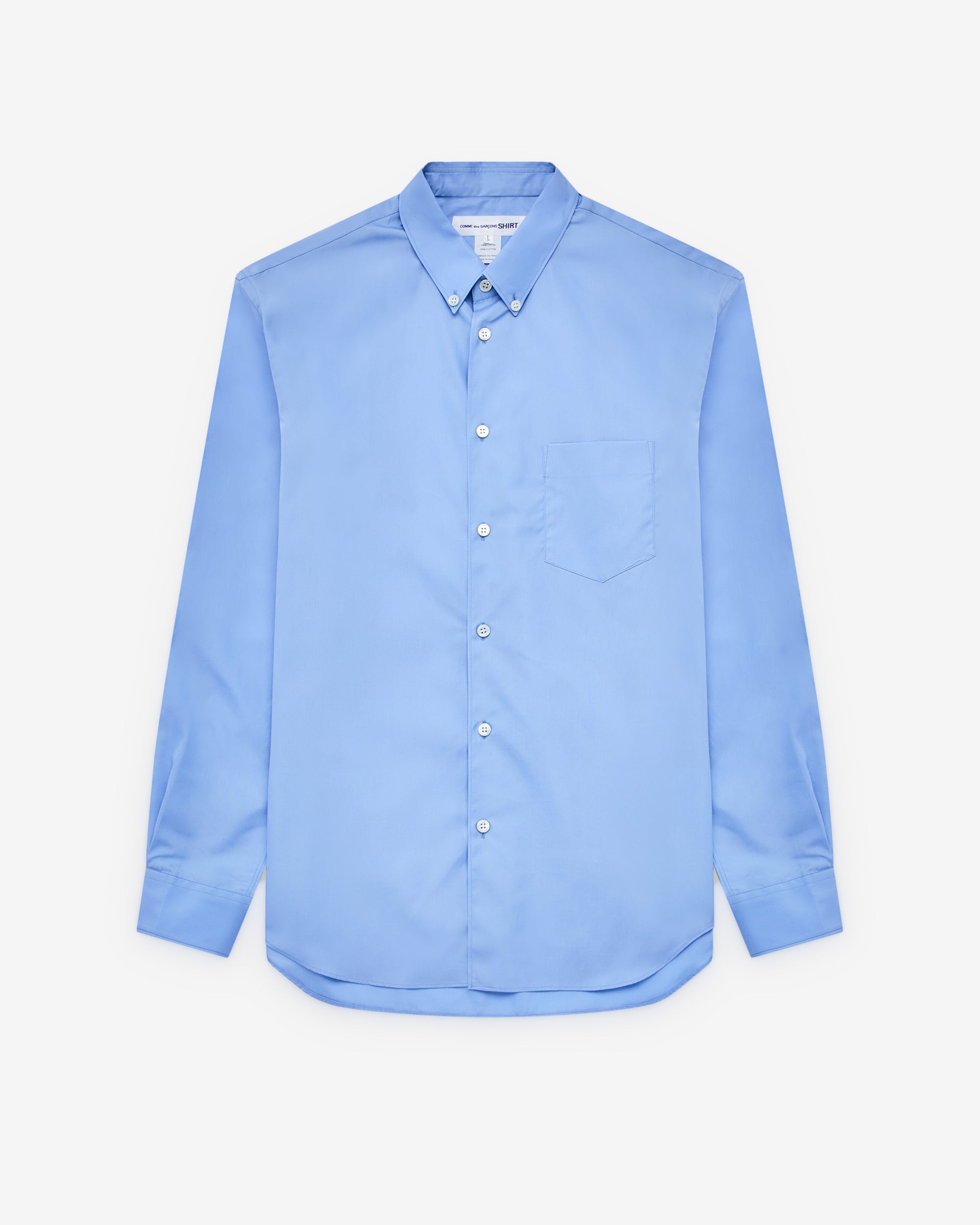 CDG Shirt Forever: Men's Slim Fit Button-Down Cotton Shirt (Blue