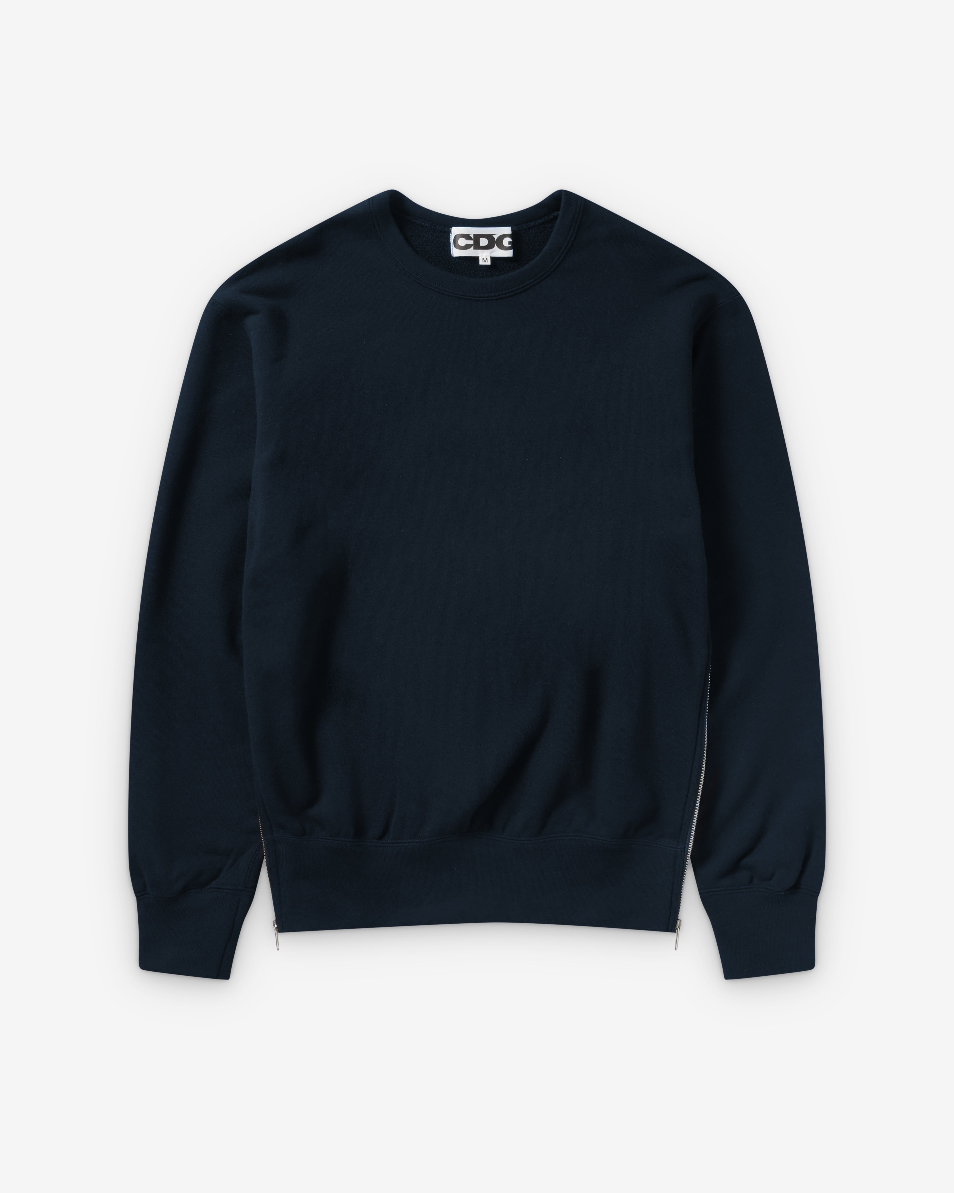 トップス COMME des GARCONS CREW NECK SWEATSHIRT CDG: Crewneck Sweatshirt With Zip (Navy) | DSMNY E-SHOP