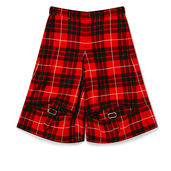 BLACK Comme des Garçons - Lochcarron Tartan Wool Buckle Shorts - (Red/Black)